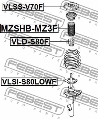 Febest VLSS-V70F - Fjäderbens-stödlager xdelar.se