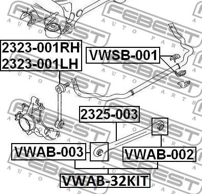 Febest VWAB-32KIT - Länkarmsbussning xdelar.se