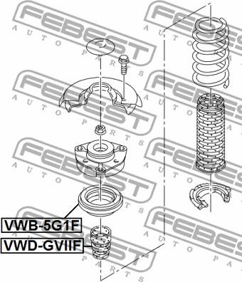 Febest VWB-5G1F - Rullager, fjäderbenslager xdelar.se