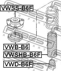 Febest VWB-B6 - Rullager, fjäderbenslager xdelar.se