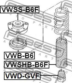 Febest VWD-GVF - Gummibuffert, fjädring xdelar.se