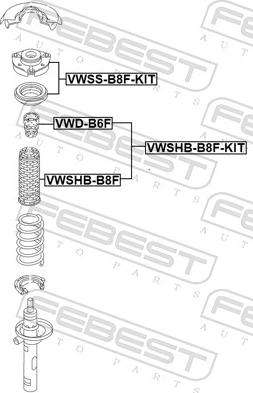 Febest VWSHB-B8F-KIT - Dammskyddsats, stötdämpare xdelar.se