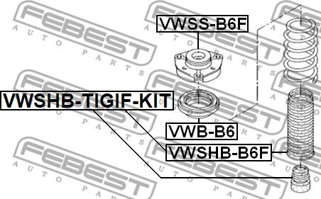 Febest VWSHB-TIGIF-KIT - Dammskyddsats, stötdämpare xdelar.se