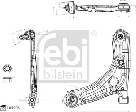 Febi Bilstein 185903 - Länkarm, hjulupphängning xdelar.se