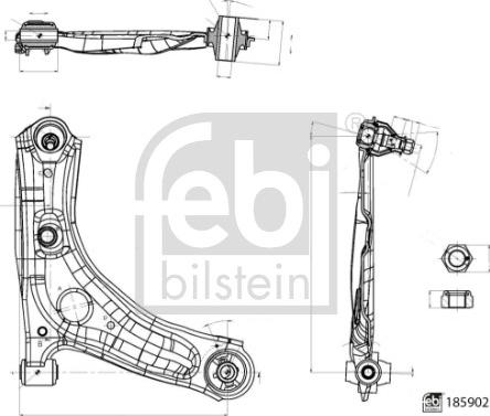 Febi Bilstein 185902 - Länkarm, hjulupphängning xdelar.se