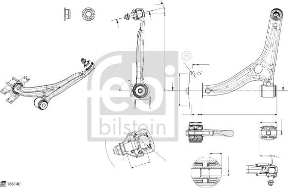 Febi Bilstein 186140 - Länkarm, hjulupphängning xdelar.se