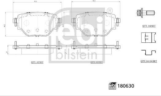 Febi Bilstein 180630 - Bromsbeläggssats, skivbroms xdelar.se