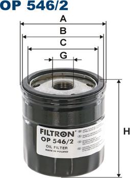 Filtron OP546/2 - Oljefilter xdelar.se