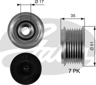 Gates OAP7095 - Remskiva, generator xdelar.se