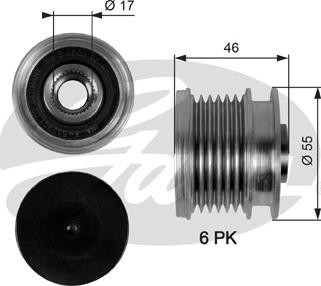 Gates OAP7092 - Remskiva, generator xdelar.se