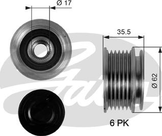 Gates OAP7044 - Remskiva, generator xdelar.se