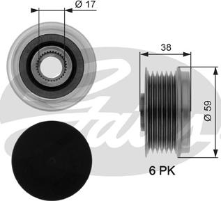 Gates OAP7039 - Remskiva, generator xdelar.se