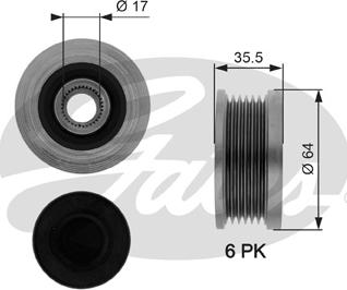 Gates OAP7073 - Remskiva, generator xdelar.se