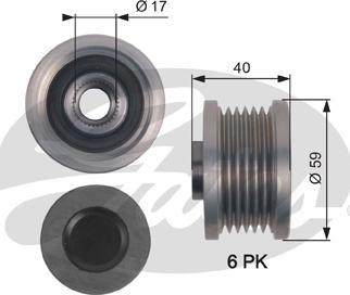 Gates OAP7144 - Remskiva, generator xdelar.se