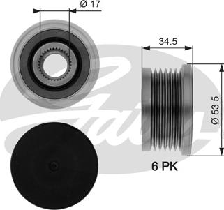 Gates OAP7109 - Remskiva, generator xdelar.se