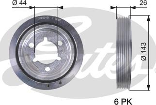 Gates TVD1055 - Remskiva, vevaxel xdelar.se