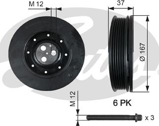 Gates TVD1060A - Remskiva, vevaxel xdelar.se