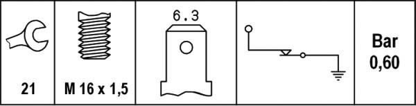 HELLA 6ZF 007 393-001 - Sensor, oljetryck xdelar.se