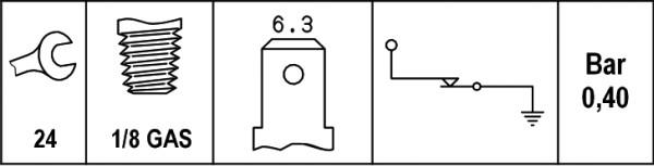 HELLA 6ZF 007 392-001 - Sensor, oljetryck xdelar.se