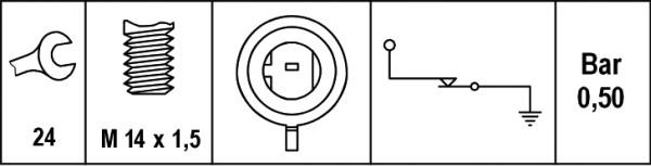 HELLA 6ZL 003 259-491 - Sensor, oljetryck xdelar.se