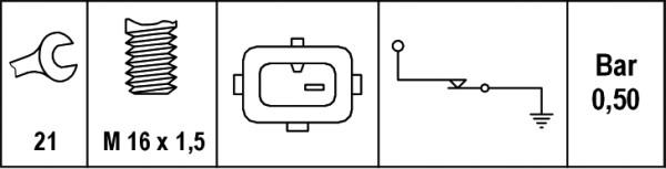 HELLA 6ZL 003 259-591 - Sensor, oljetryck xdelar.se