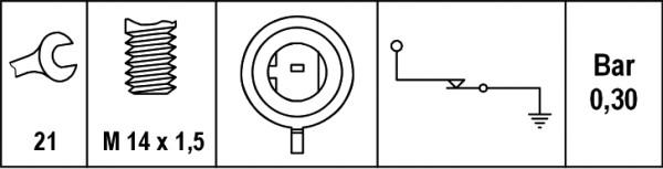 HELLA 6ZL 003 259-601 - Sensor, oljetryck xdelar.se