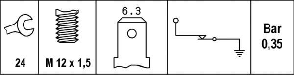 HELLA 6ZL 003 259-121 - Sensor, oljetryck xdelar.se