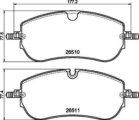 HELLA 8DB 355 044-251 - Bromsbeläggssats, skivbroms xdelar.se