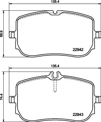 HELLA 8DB 355 040-161 - Bromsbeläggssats, skivbroms xdelar.se