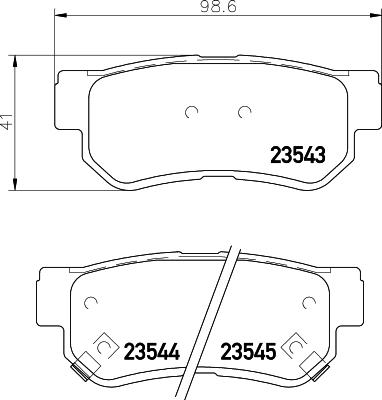 HELLA 8DB 355 009-971 - Bromsbeläggssats, skivbroms xdelar.se