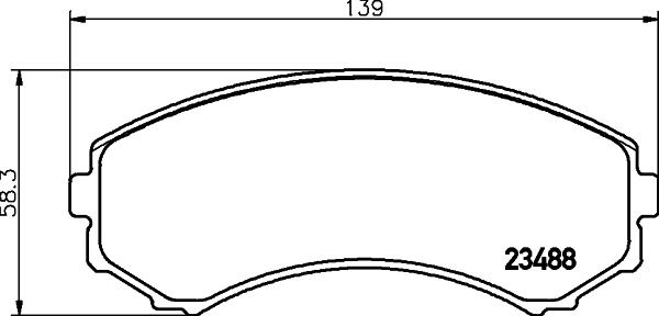 HELLA 8DB 355 009-461 - Bromsbeläggssats, skivbroms xdelar.se