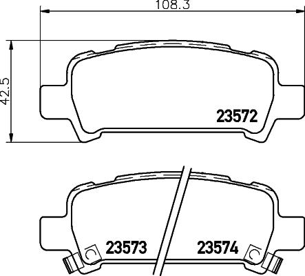 HELLA 8DB 355 009-401 - Bromsbeläggssats, skivbroms xdelar.se