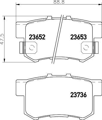 HELLA 8DB 355 009-581 - Bromsbeläggssats, skivbroms xdelar.se