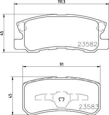 HELLA 8DB 355 009-691 - Bromsbeläggssats, skivbroms xdelar.se