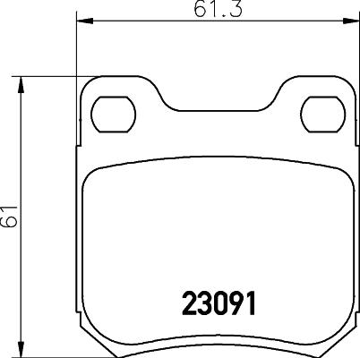 HELLA 8DB 355 009-041 - Bromsbeläggssats, skivbroms xdelar.se