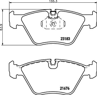 HELLA 8DB 355 009-001 - Bromsbeläggssats, skivbroms xdelar.se