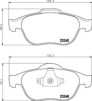 HELLA 8DB 355 009-111 - Bromsbeläggssats, skivbroms xdelar.se