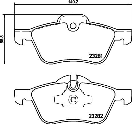 HELLA 8DB 355 009-171 - Bromsbeläggssats, skivbroms xdelar.se