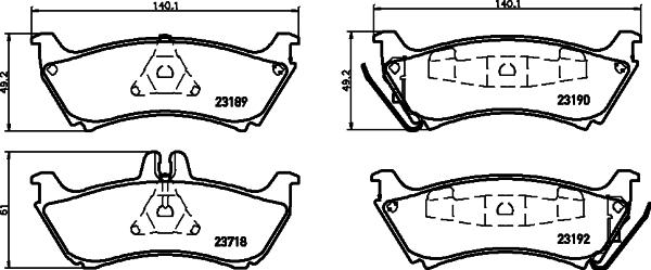 HELLA 8DB 355 009-241 - Bromsbeläggssats, skivbroms xdelar.se