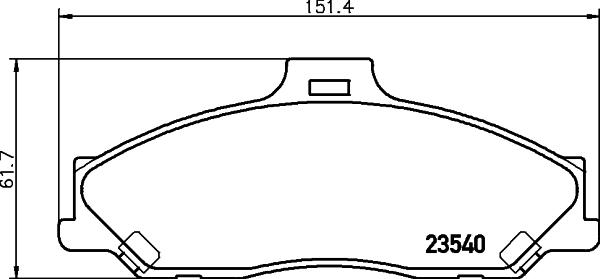 HELLA 8DB 355 009-751 - Bromsbeläggssats, skivbroms xdelar.se