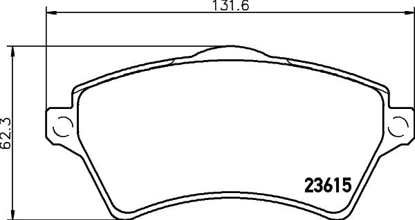 HELLA 8DB 355 009-761 - Bromsbeläggssats, skivbroms xdelar.se