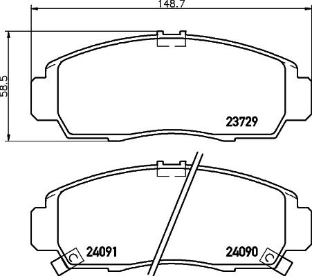 HELLA 8DB 355 009-771 - Bromsbeläggssats, skivbroms xdelar.se