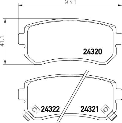 HELLA 8DB 355 006-961 - Bromsbeläggssats, skivbroms xdelar.se