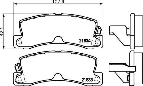 HELLA 8DB 355 006-431 - Bromsbeläggssats, skivbroms xdelar.se