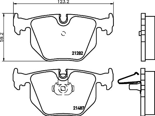 HELLA 8DB 355 008-091 - Bromsbeläggssats, skivbroms xdelar.se