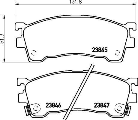 HELLA 8DB 355 006-621 - Bromsbeläggssats, skivbroms xdelar.se