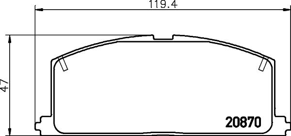 HELLA 8DB 355 006-091 - Bromsbeläggssats, skivbroms xdelar.se