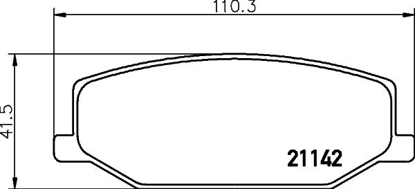 HELLA 8DB 355 006-161 - Bromsbeläggssats, skivbroms xdelar.se