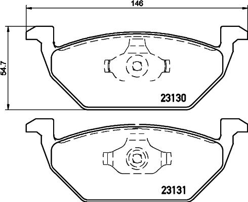 HELLA 8DB 355 008-591 - Bromsbeläggssats, skivbroms xdelar.se