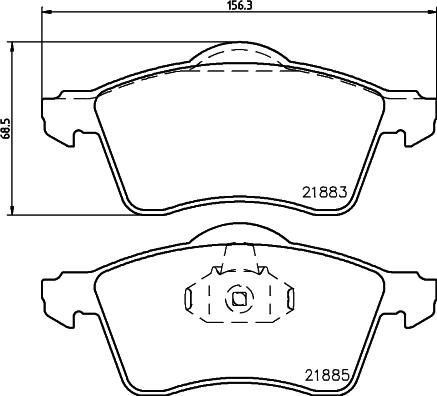 HELLA 8DB 355 008-011 - Bromsbeläggssats, skivbroms xdelar.se